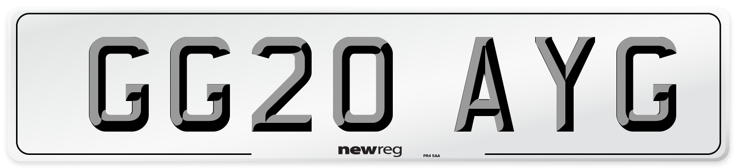 GG20 AYG Number Plate from New Reg